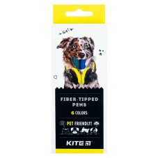 Set of fiber-tipped pens Kite Dogs K22-446, 6 colors
