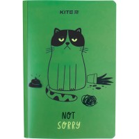 Notebook platic double cover Kite Sorry cat K22-460-2, A5+, 40 sheets