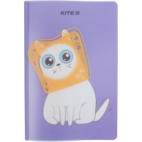 Notebook platic double cover Kite Bread cat K22-460-4, A5+, 40 sheets