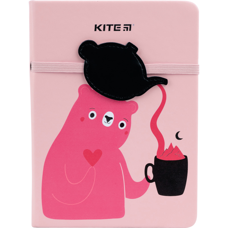 Notebook Kite Pink Bear K22-464-1, hard cover, В6, 96 sheets, squared