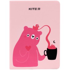 Notebook Kite Pink Bear K22-464-1, hard cover, В6, 96 sheets, squared 1