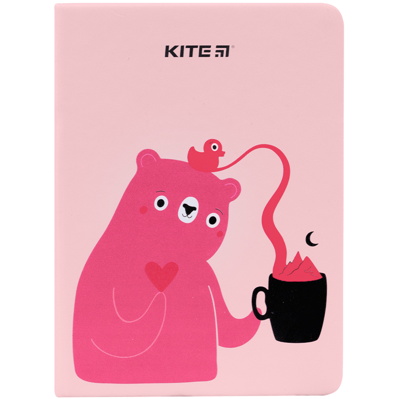 Notizblock Kite Pink Bear K22-464-1, В6, 96 Blätter, kariert