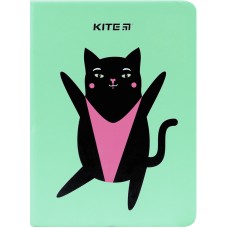 Notebook Kite Green cat K22-464-2, hard cover, В6, 96 sheets, squared 1