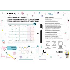 Wall-mounted monthly planner Kite Lady K22-470-4, А3