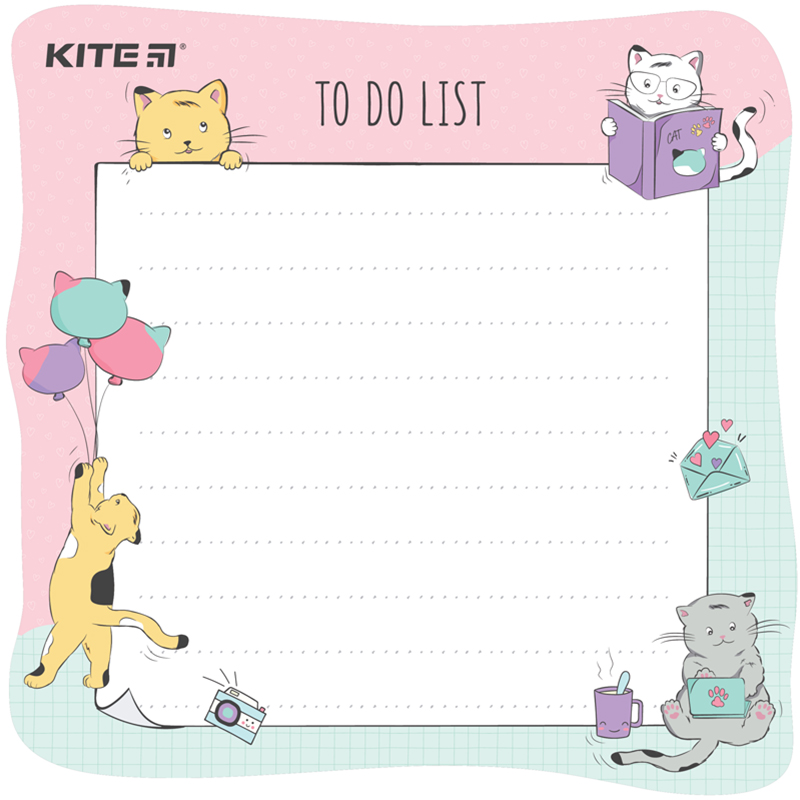 Wall-mounted planner To do list Kite Cats K22-472-2, А5