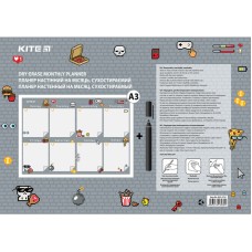 Wall-mounted weekly planner Kite Pixel K22-473-1, А3 1