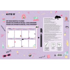 Wall-mounted weekly planner Kite Purple mood K22-473-2, А3 1