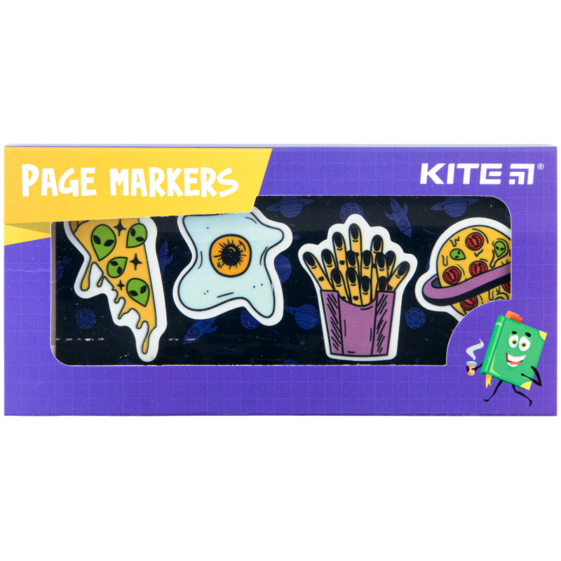 Page markers Kite Space food K22-479-1, 4x20 pcs, 30x50 mm