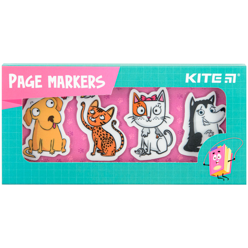 Page markers Kite Pets K22-479-5, 4x20 pcs, 30x50 mm