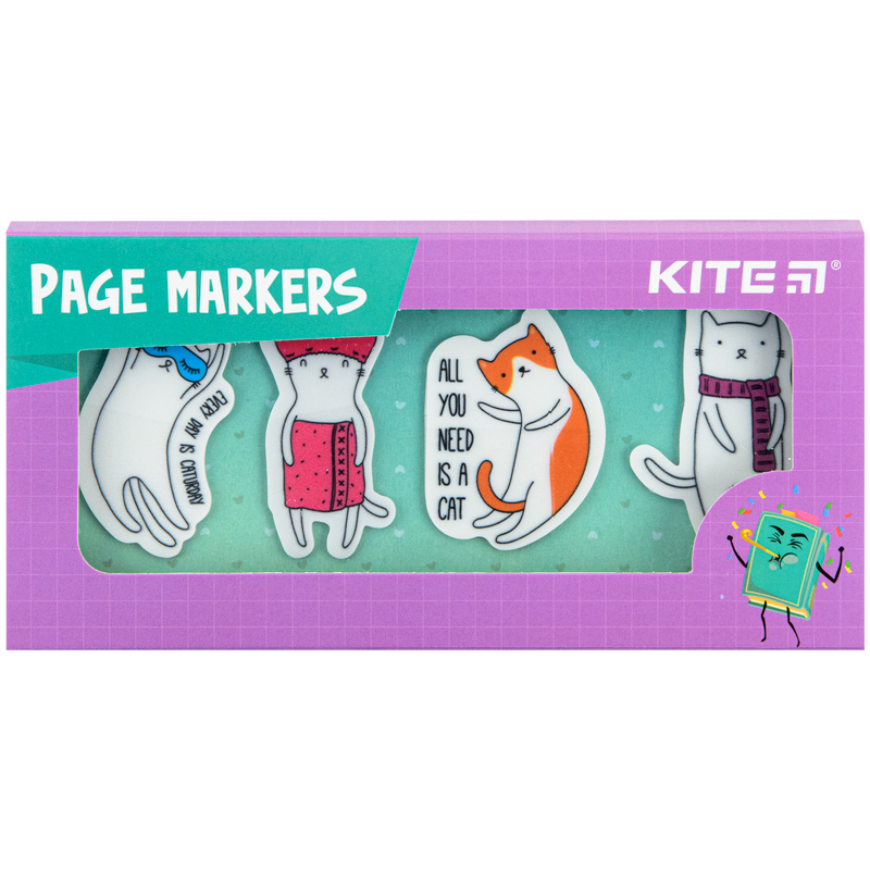 Page markers Kite Cats K22-479-6, 4x20 pcs, 30x50 mm