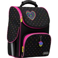 Hard-shaped school backpack Kite Education Hearts K22-501S-4 (LED)