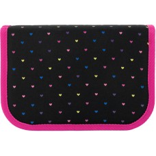 Pencil case Kite Hearts К22-622-11, 1 compartment, 2 folds 1