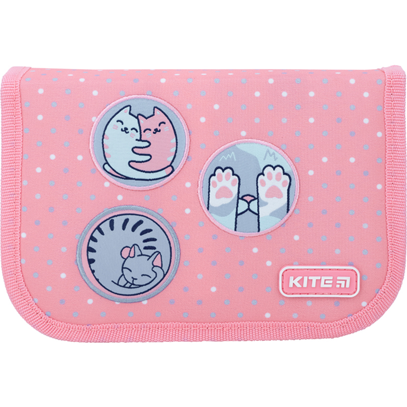 Pencil case Kite Hugs&Kittens К22-622-9, 1 compartment, 2 folds