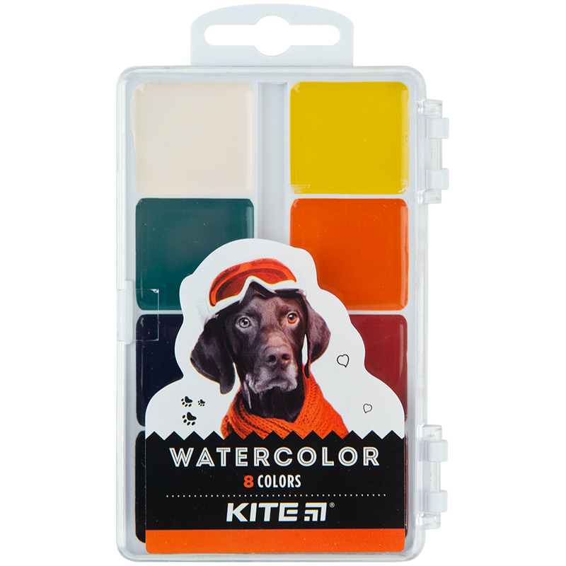 Watercolor paints Kite Dogs K23-065, 8 colors