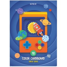 Color cardboard single-sided Kite K23-1255 (10 sheets/10 colors), А4 2