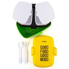 Lunchbox with fork and spoon Kite K23-180-4, 1150 ml, yellow 5
