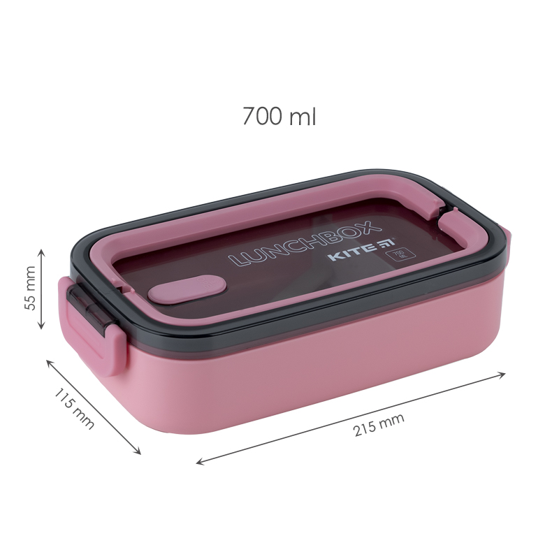 Lunchbox mit Füllung Kite K23-182-3, 700 ml, rosa