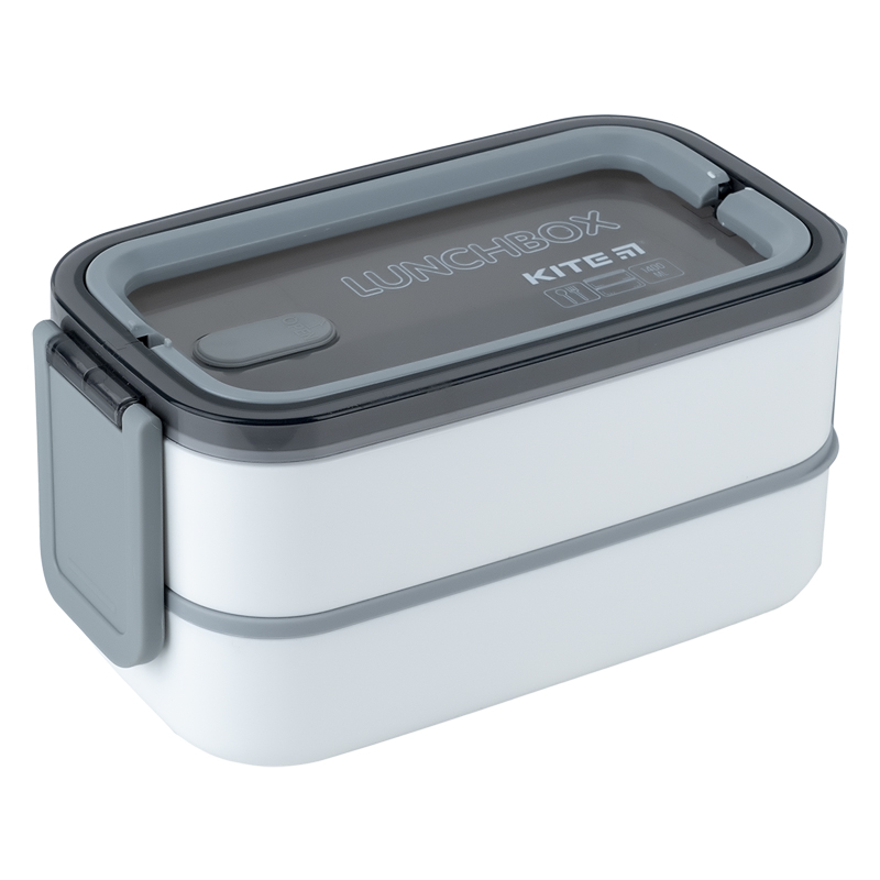 Lunchbox double layer Kite K23-183-1, 1400 ml, white
