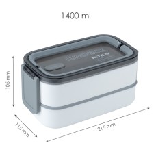 Lunchbox doppelt mit Füllung Kite K23-183-1, 1400 ml, weiß 1