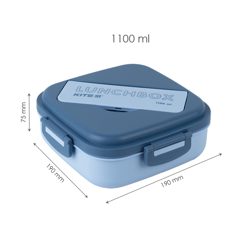Lunchbox mit Trennwand Kite K23-186-2, 1100 ml, hellblau