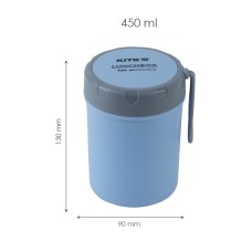 Lunchbox round Kite K23-187-2, 450 ml, blue 1