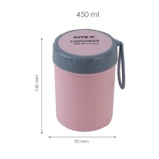 Lunchbox round Kite K23-187-3, 450 ml, pink 1