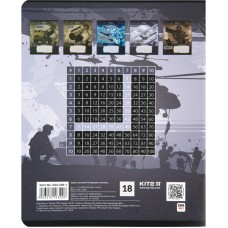 Copybook Kite Military K23-236-1, 18 sheets, squared 11