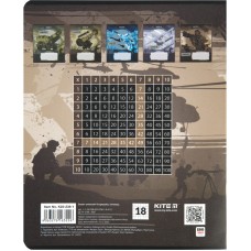 Copybook Kite Military K23-236-1, 18 sheets, squared 14