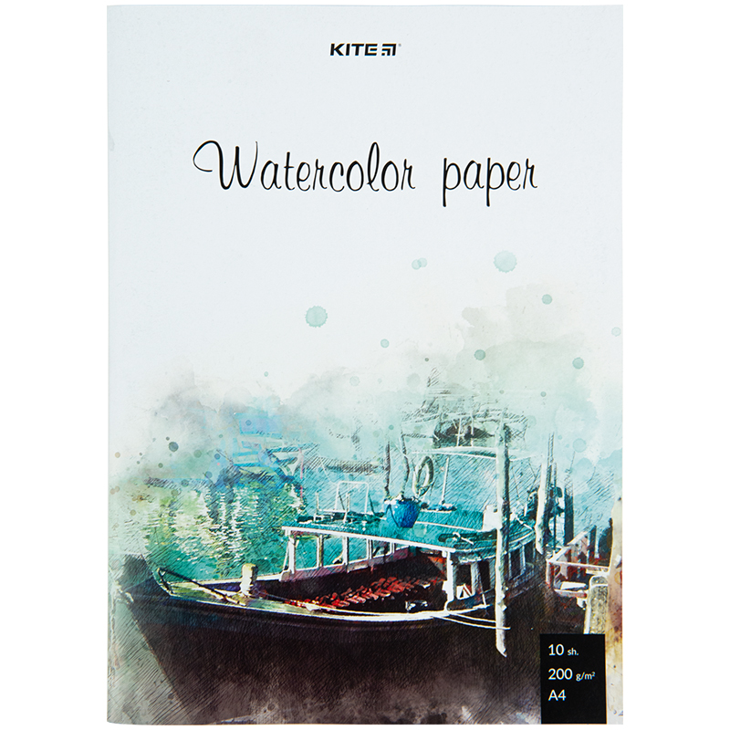 Watercolor paper Kite K23-267 А4, 10 sheets, 200 g/m2