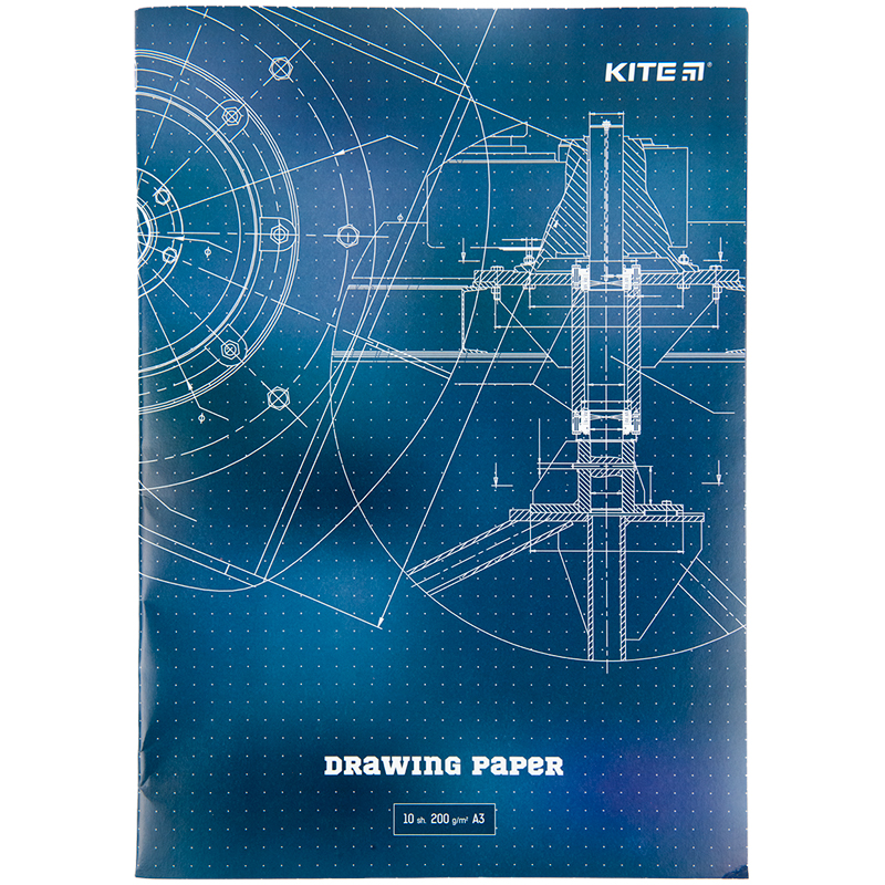Paper for drafting Kite K23-270, А3, 10 sheets, 200 g/m2