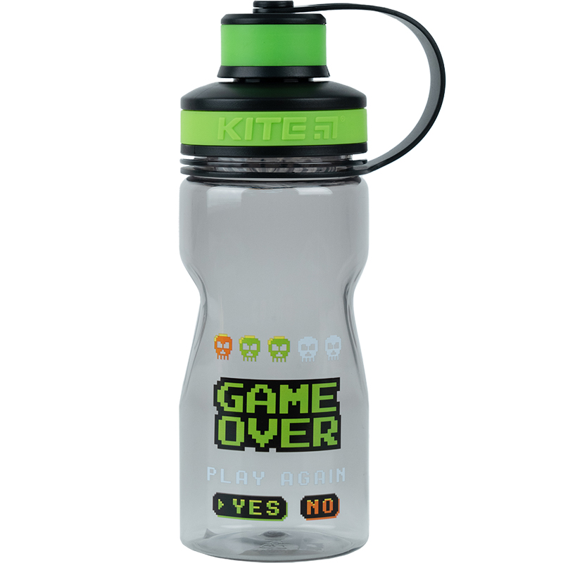 Water bottle Kite Game over K23-397-2, 500 ml, grey