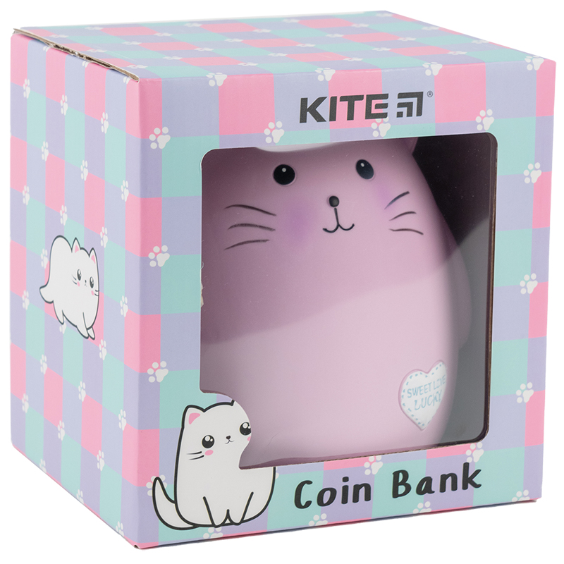 Coin bank Kite K23-498-2, pink cat