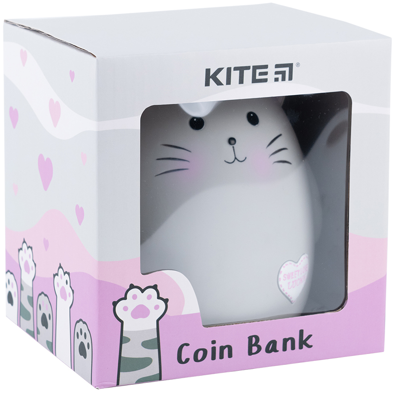 Coin bank Kite K23-498-3, grey cat