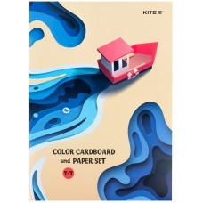 Set of paper and cardboard Kite K24-1256 (7+7), A4  2
