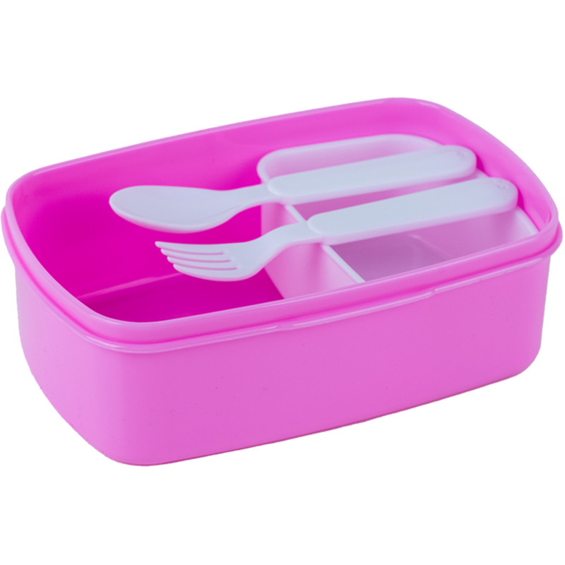 Lunchbox with fork and spoon Kite Rainbow Cat K24-163-2, 750 ml