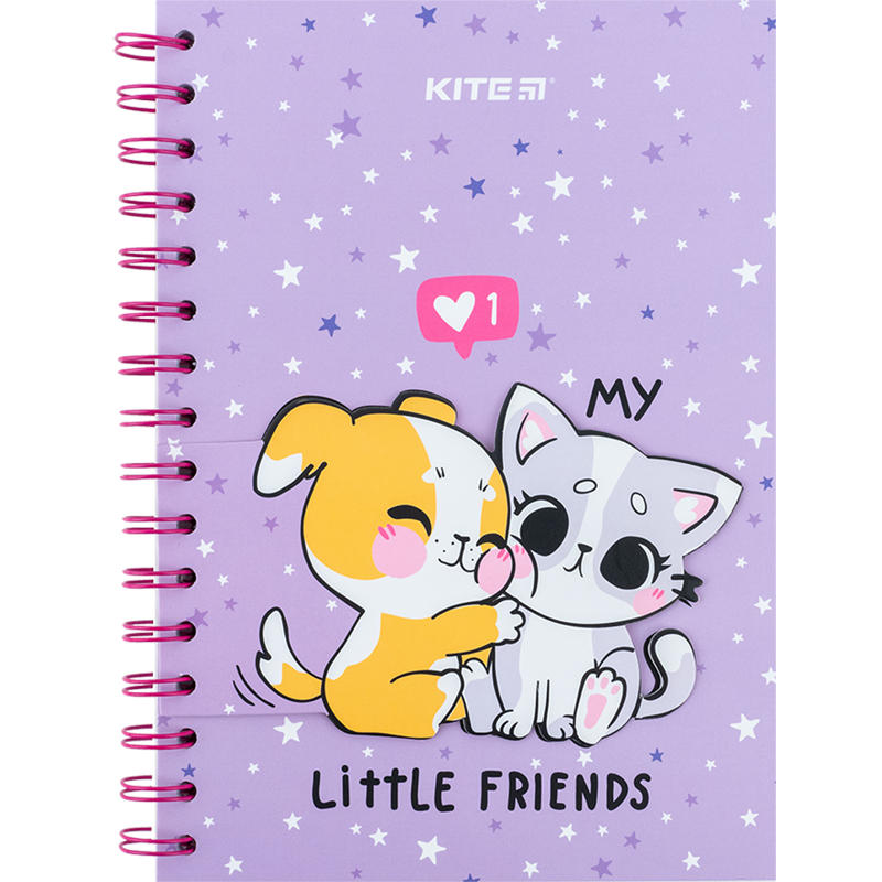 Notebook with paper indexes Kite Friends K24-191-2, А5, 80 sheets, squared