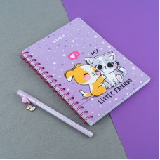 Notebook with paper indexes Kite Friends K24-191-2, А5, 80 sheets, squared 4