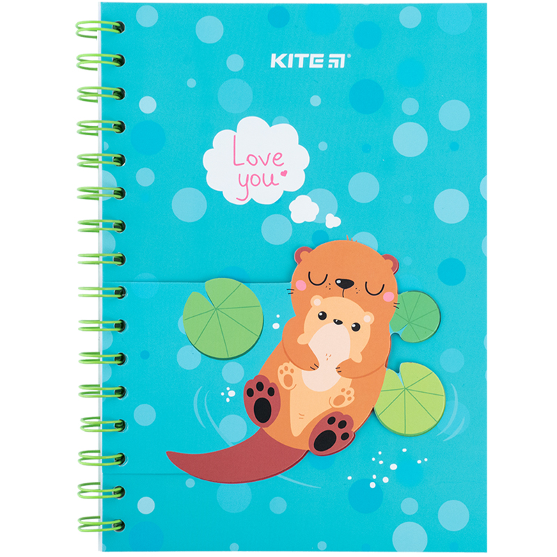 Notebook with paper indexes Kite Otter K24-191-3, А5, 80 sheets, squared