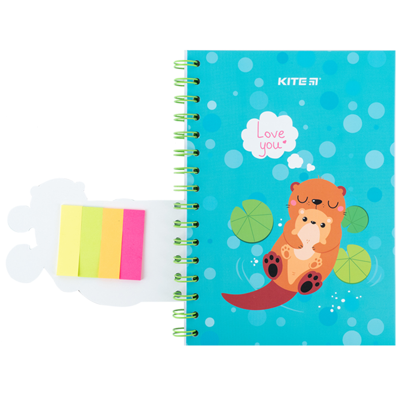 Notebook with paper indexes Kite Otter K24-191-3, А5, 80 sheets, squared