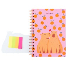 Notebook with paper indexes Kite Capybara K24-191-4 , А5, 80 sheets, squared 1