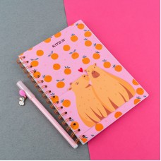 Notebook with paper indexes Kite Capybara K24-191-4 , А5, 80 sheets, squared 4
