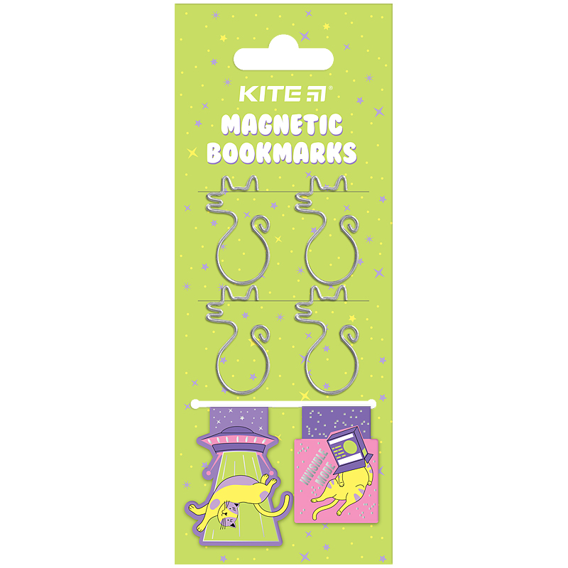 Set of magnetic bookmarks with shaped clips Kite Cat K24-495-2