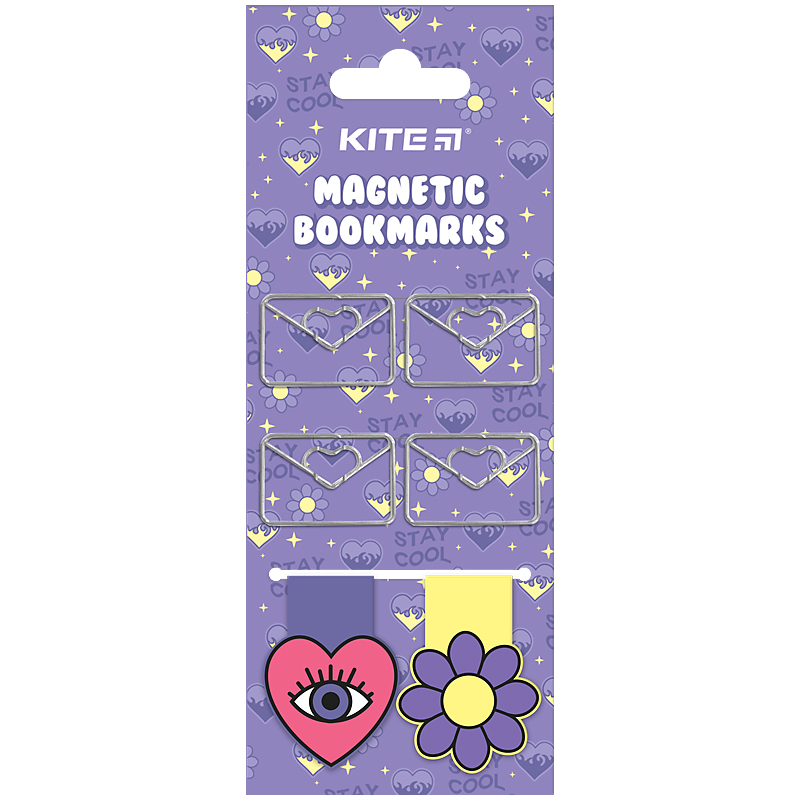 Set of magnetic bookmarks with shaped clips Kite Letter K24-495-4