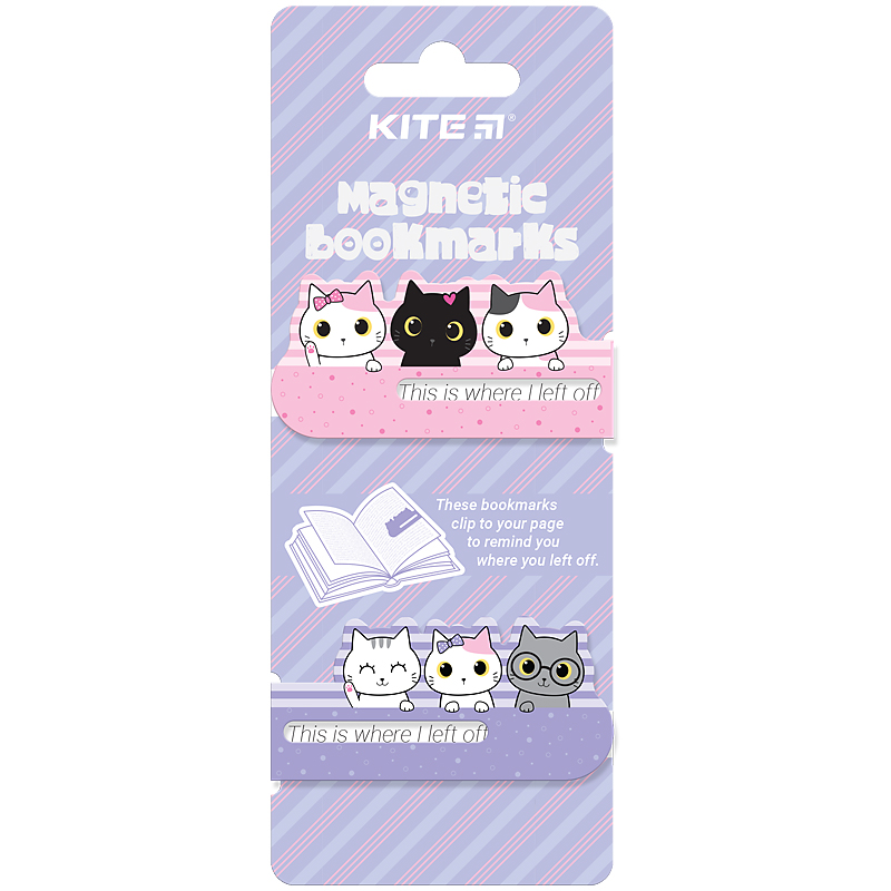 Set of magnetic bookmarks-idexes Kite Cats K24-496-3