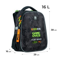 Hard-shaped school backpack Kite Education Game Over K24-531M-6 1