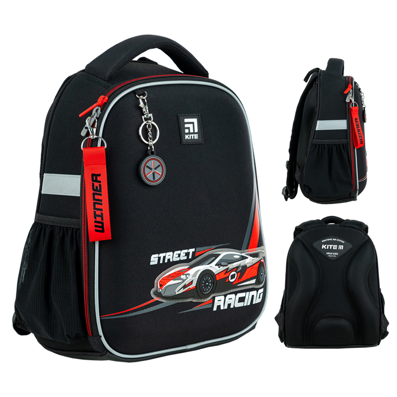 Hard-shaped school backpack Kite Education Racing K24-555S-5