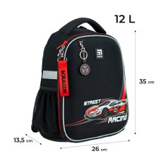Hard-shaped school backpack Kite Education Racing K24-555S-5 1