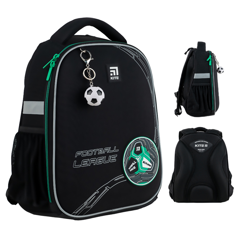 Hard-shaped school backpack Kite Education Football K24-555S-9