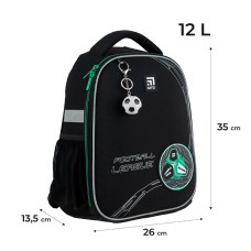 Hard-shaped school backpack Kite Education Football K24-555S-9 1