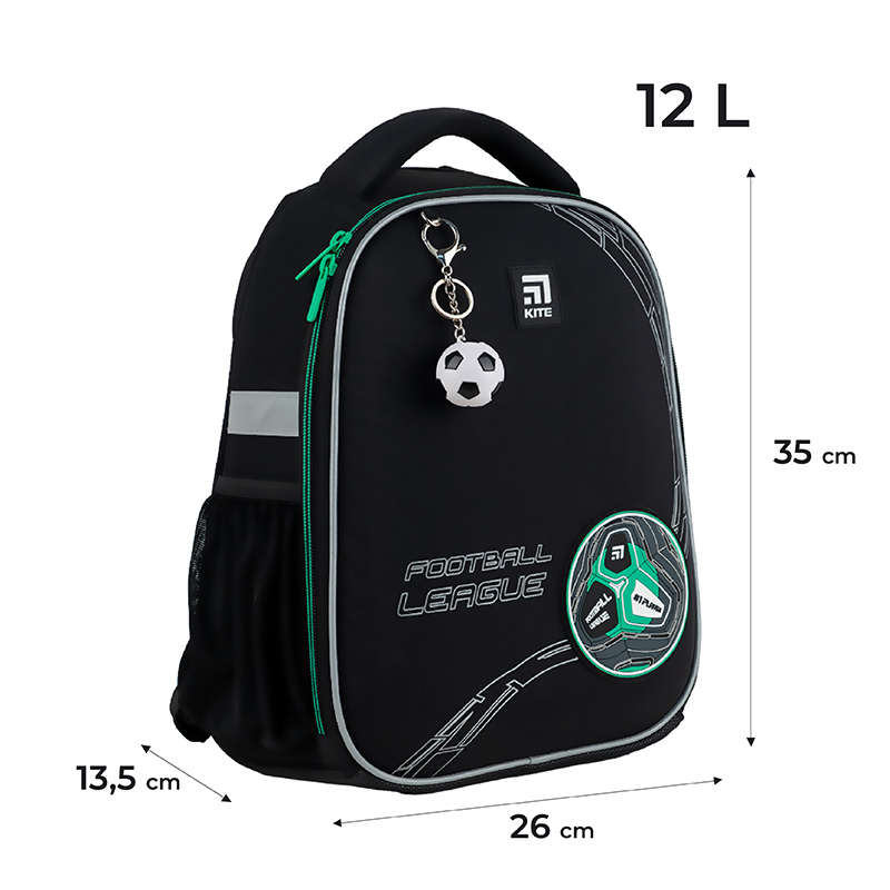 Hard-shaped school backpack Kite Education Football K24-555S-9
